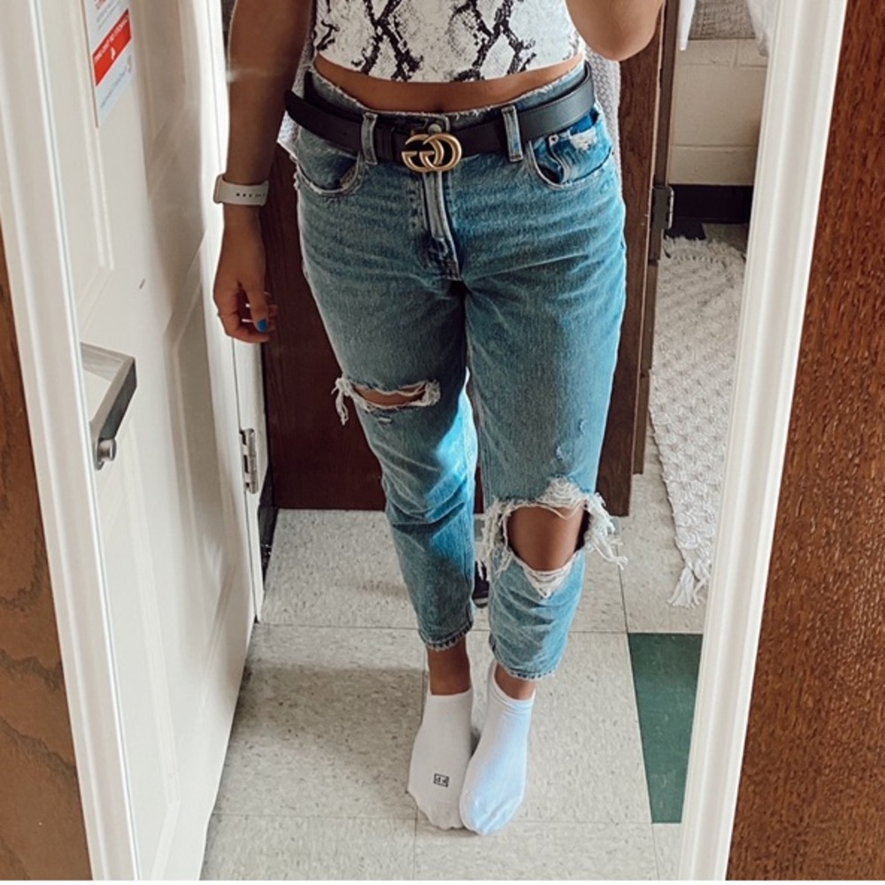 Abercrombie high rise mom jeans